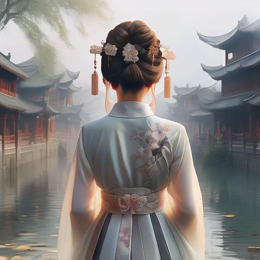 亚州日韩精品AV片无码中文ai创作图古镇古装汉服背影汉服美女背影青衣背影古城美女背影古