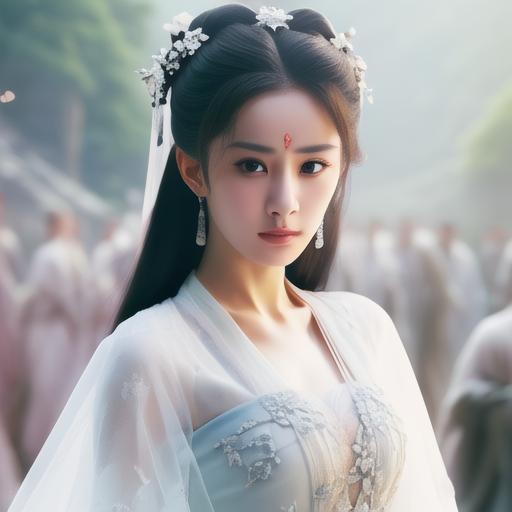 女明星白衣古装杨幂,刘亦菲,杨紫,迪丽热巴,杨颖angelababy,鞠